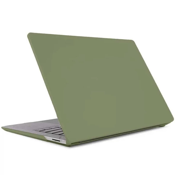 Sneezy Apple Macbook Air M2 Çip A2681 13.6 Inç 2022 Uyumlu Kılıf Vanilla Shield Plastik Kapak  Haki