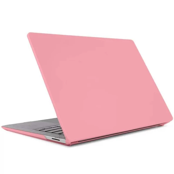 Sneezy Apple Macbook Air M2 Çip A2681 13.6 Inç 2022 Uyumlu Kılıf Vanilla Shield Plastik Kapak  Pembe