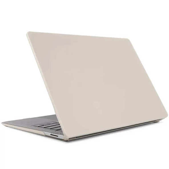 Sneezy Apple Macbook Air M2 Çip A2681 13.6 Inç 2022 Uyumlu Kılıf Vanilla Shield Plastik Kapak  Bej