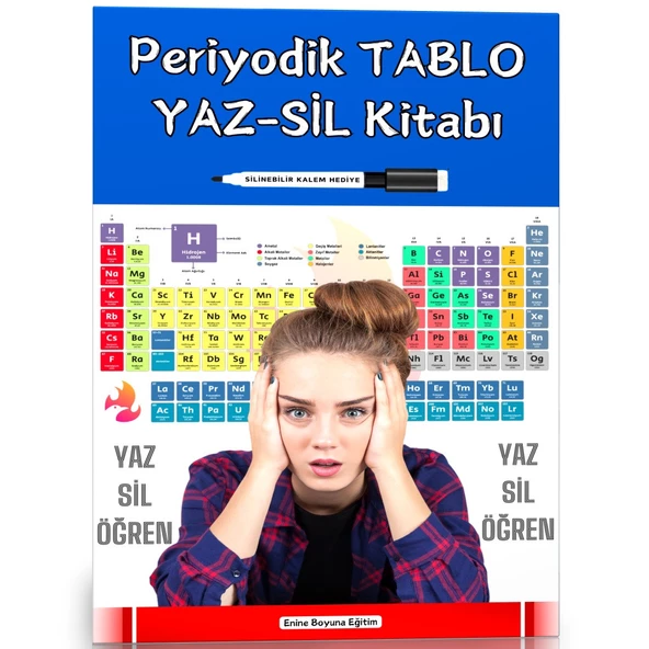 Periyodik TABLO YAZ-SİL Kitabı (Periodic Table)