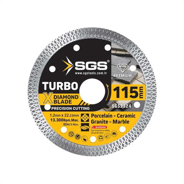 SGS TURBO ELMAS HASSAS KESİCİ (115 X 1,2 MM)