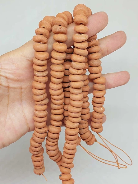 Kahverengi Yassı Mat Seramik Boncuk Dizi 10-12mm/23cm (54206) ürün görseli