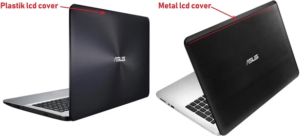 Asus K555L, X555L Notebook Lcd Back Cover - Siyah - Ver.2 (Metal Kasa uyumlu) / LCC159MT - 2