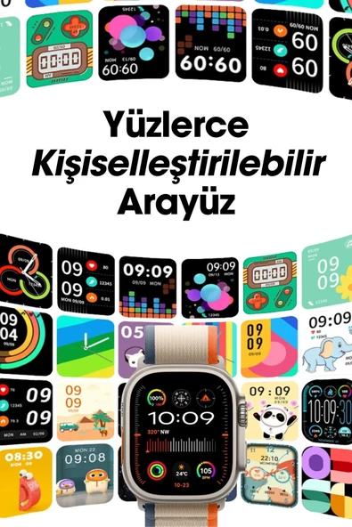 WEARFİT HW69 ULTRA 2 Akıllı Kol Saati Smart Watch Model:inç 49mm AMOLED Ekran (SİYAH) - 7
