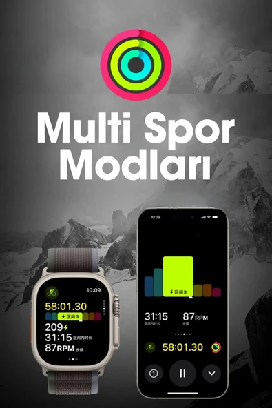 WEARFİT HW69 ULTRA 2 Akıllı Kol Saati Smart Watch Model:inç 49mm AMOLED Ekran (SİYAH) - 8