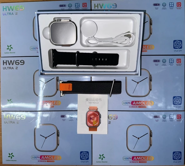WEARFİT HW69 ULTRA 2 Akıllı Kol Saati Smart Watch Model:inç 49mm AMOLED Ekran (SİYAH) - 2
