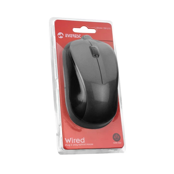 Everest SM-215 Usb Gri 1200dpi Optik Mouse (Kablolu) - 4