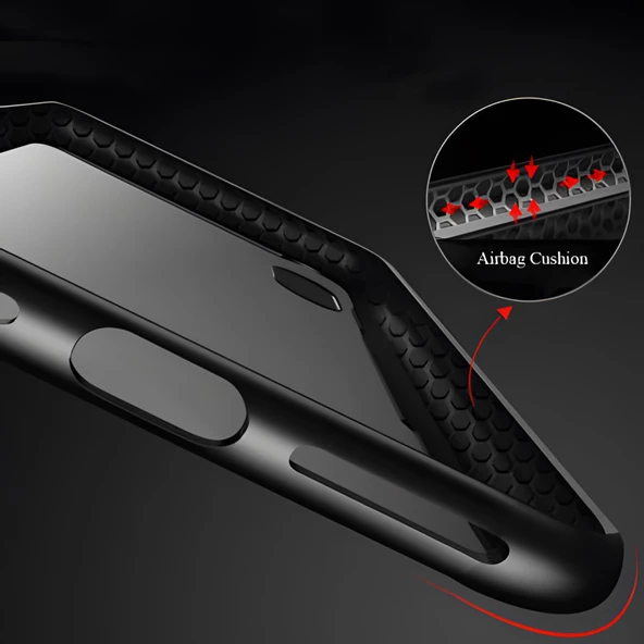 iPhone XS Max 6.5 Kılıf Kenarları Silikon Arka Kısım Temperli Cam Craft Kılıf - Resim 7
