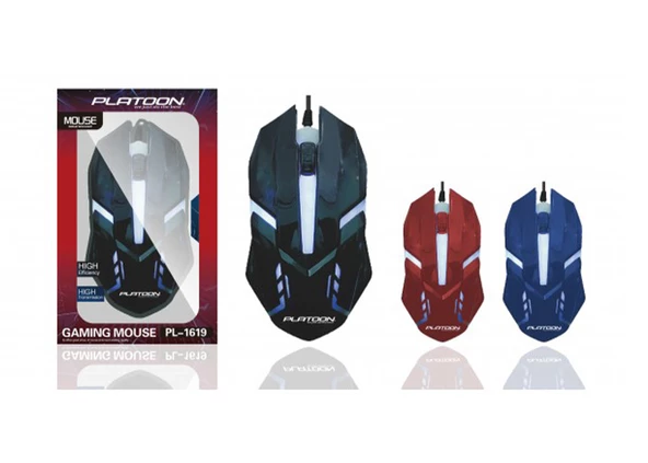 Platoon PL-1619 RGB USB Işıklı Oyuncu Mouse (Kablolu)