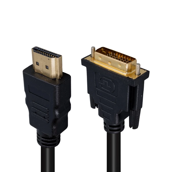 POWERMASTER PM-12002 HDMI ERKEK - DVI ERKEK 24+1 GOLD UÇLU 1.5 METRE HDMI DVI KABLO