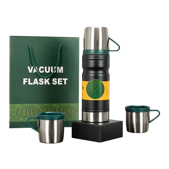 SUNUP SN-22234 PASLANMAZ ÇELİK 680 ML VAKUMLU TERMOS SETİ