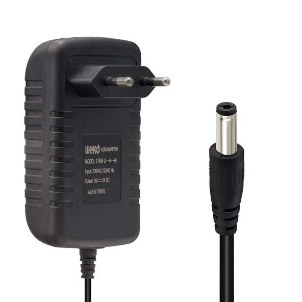 WEKO 16 VOLT - 2 AMPER 5.5*2.5 UÇLU YERLİ ÜRETİM POWER JACKLI SANTRAL ADAPTÖRÜ