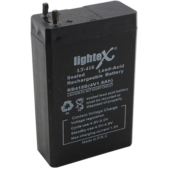 LIGHTEX LT-418 4 VOLT - 1.8 AMPER AKÜ (48 X 21 X 75 MM)