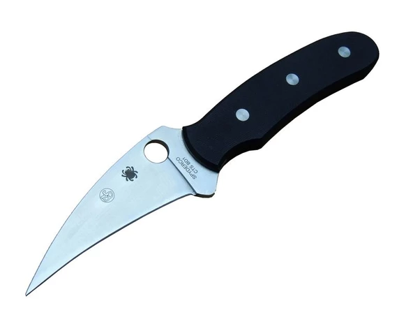 Spyderco CTS BD1 Sivri Outdoor Bıçağı 20 cm - Siyah Sapl, Kemerlikli Kılıf