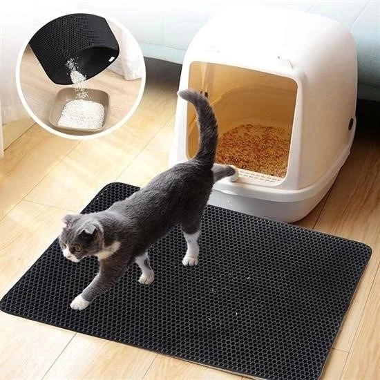 Kedi Tuvalet Önü Kum Toplayıcı Temizleyici Elekli Gri Paspas - 6