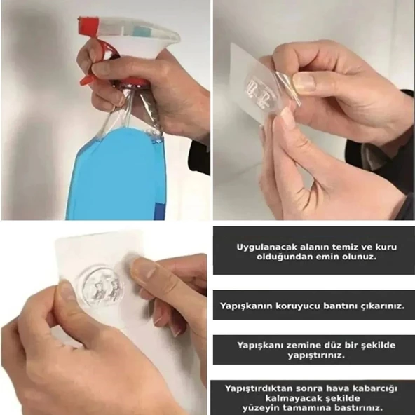 Yapışkanlı Banyo Köşeliği Kancalı Köşe Rafı Duş Şampuanlık Duvar Düzenleyici Organizer Raf - 6