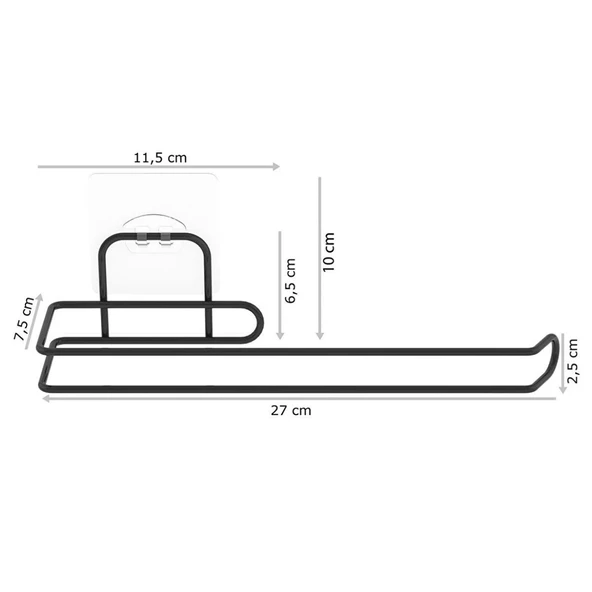 Kendiliğinden Yapışkanlı Krom Paslanmaz Metal Havlu Kağıtlık Aparatı - 6