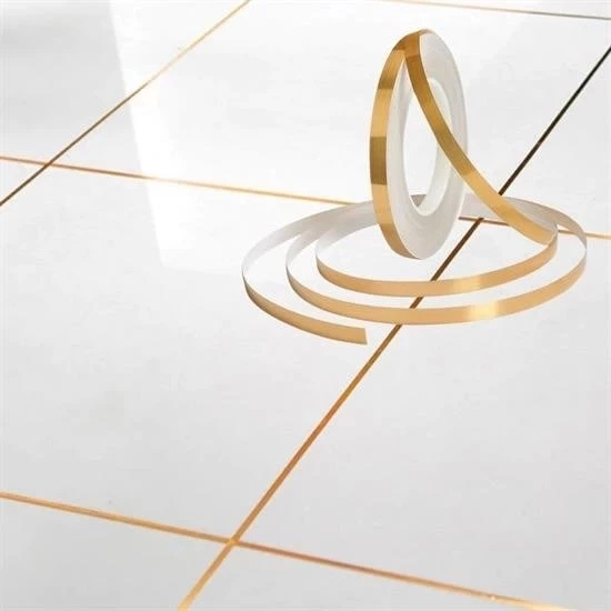 50 Metre Fayans Arası Şerit Dekoratif Yapışkan Renkli Dekor Su Geçirmez Sızdırmaz Altın Bant - Resim 4