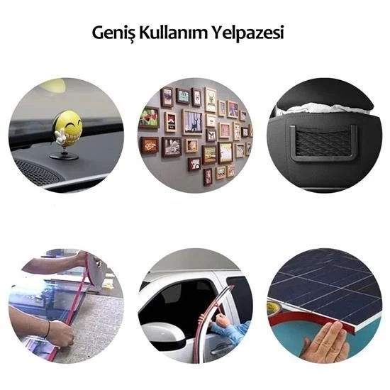 2 Metre Güçlü Yapışkanlı Çift Taraflı Slikon Pratik Şeffaf Bant - Resim 3