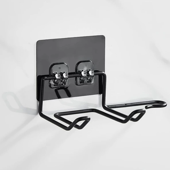Fön Makine Askısı Siyah Yapışkanlı Fön Makine Tutucu - 6