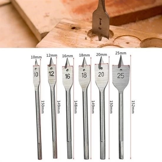 6 Parça Tahta Ahşap Oyma Yaprak Matkap Ucu Seti - Resim 8