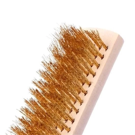 Metal Telli Fırça Ahşap Saplı Pas Kir Sökme Temizleme Fırçası - 7