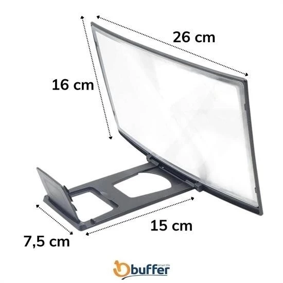Curved Model Katlanabilir 3d Ekran Büyütücü Amplifikatör Projektör Standı Tüm Akıllı Telefon - 5