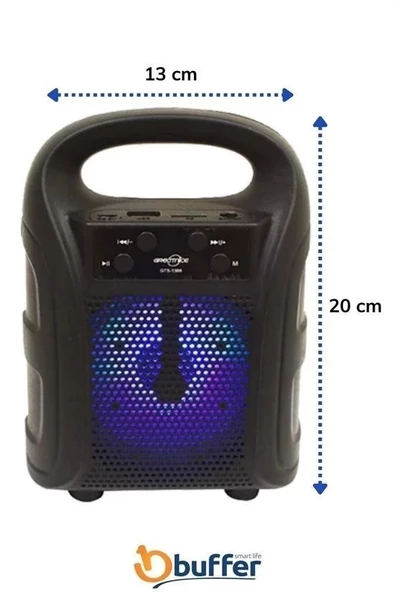 Tutmalı Mini Hoparlör Işıklı Taşınabilir Bluetooth Wireless Radyolu Sd Kart Ve Usb Girişli Hoparlör - 8