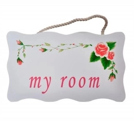Decotown My Room Benim Odam Dekoratif Çiçek Desenli Kapı Askısı - 3