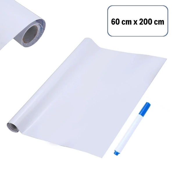 Silinebilir Kalemli Sticker  Duvara Yapışabilen Yazı Tahtası 60x100 Cm - 6