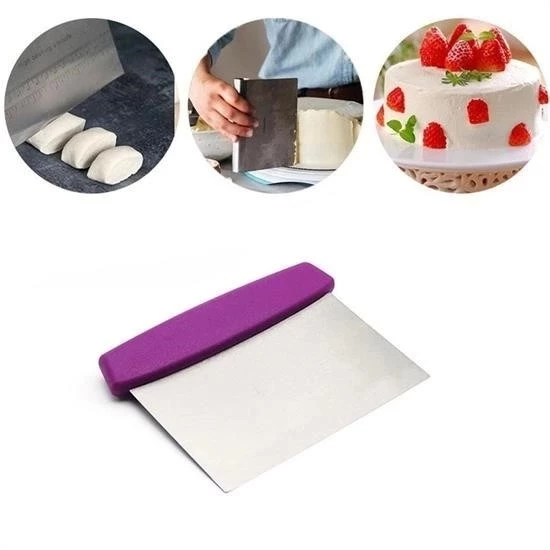 Çelik Hamur Kesici Kazıyıcı Pasta Kek Dekorasyon Spatula Aleti - 4