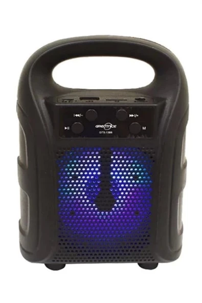 Tutmalı Mini Hoparlör Işıklı Taşınabilir Bluetooth Wireless Radyolu Sd Kart Ve Usb Girişli Hoparlör - 6