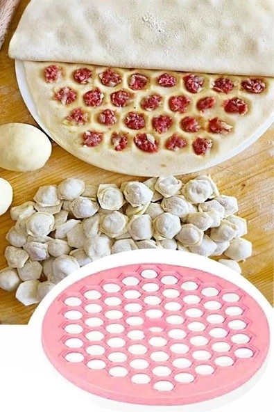 61 Bölmeli Petek Şekilli Pratik Mantı Kesici  Açma Kalıbı Mantımatik - Resim 8