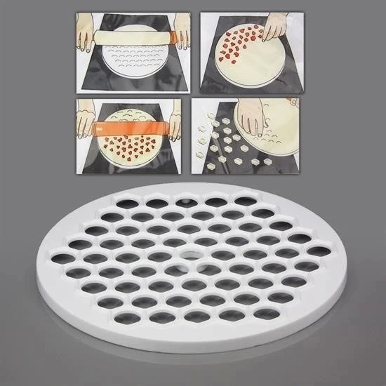 61 Bölmeli Petek Şekilli Pratik Mantı Kesici  Açma Kalıbı Mantımatik - Resim 6