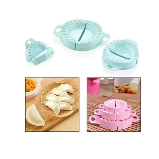 3lü Çiğ Börek Kurabiye Hamur İşi Ravioli Kesme Kalıbı Aparatı - Resim 7