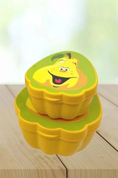 2'li İç İçe Geçebilen Armut Model Saklama Ve Beslenme Kabı Seti (550 Ml + 250 Ml) - Resim 6