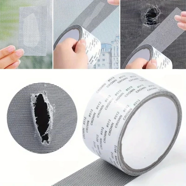 Güçlü Yapışkanlı Pencere Tamir Bandı, Böcek Önleyici Yama Bandı 2 Mt X 5 Cm - 4