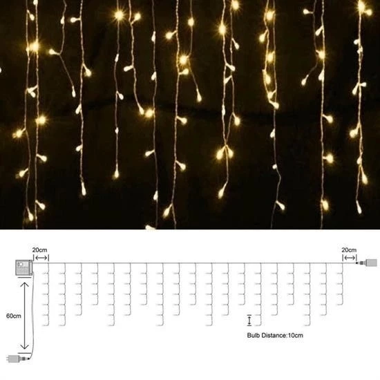 8 Fonksiyonlu 16 Saçaklı Perde Led 3 X 1 (günışığı) - 6