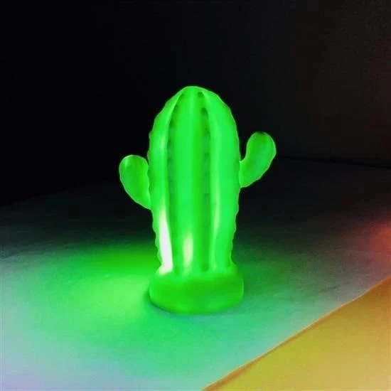 Pilli Silikon Led Işıklı Sevimli Kaktüs Gece Lambası Aydınlatması - 2