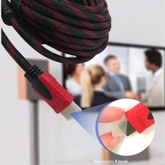 Hdmı Kablosu Hdtv Bilgisayar Uydu Görüntü Ses Full Hd Sargılı Görüntü Aktarma Kablosu - 2