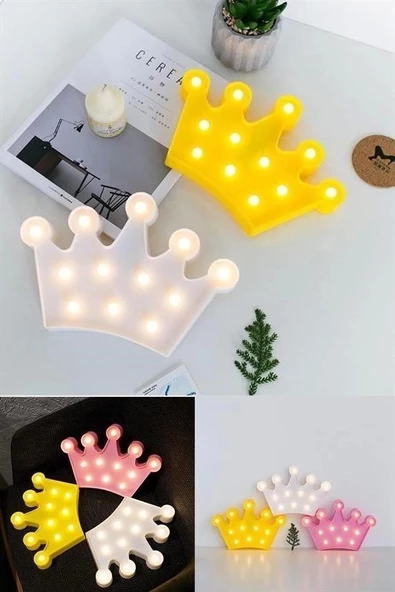 3d Dekoratif Pilli Kraliçe Tacı Model Led Masa Ve Gece Lambası - 5