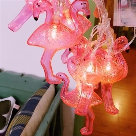 10lu Pilli Led Flamingo Dekoratif Işık Zinciri Aydınlatma 1,5 Mt - 4