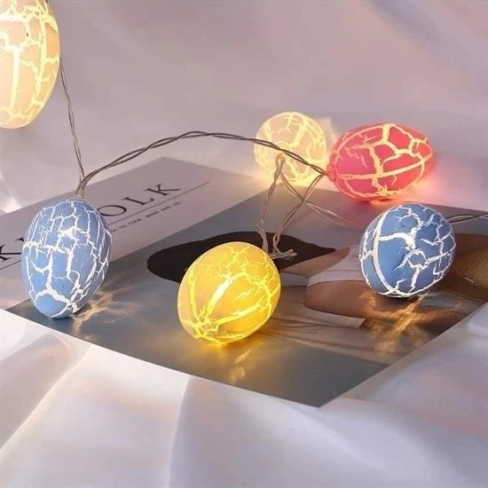 10lu Renkli Yumurta Şeklinde Dekoratif Dolama Led Aydınlatma - 5