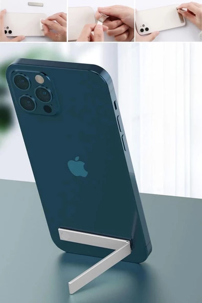Tüm Telefonlara Uyumlu Kendiliğinden Yapışkanlı Cep Telefon Standı - 7