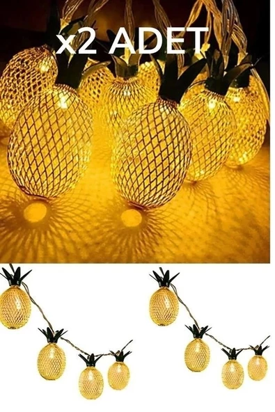 Dekoratif Pilli Pineapple Ananas Pilli Şerit Led Işık (1 Metre) - 7