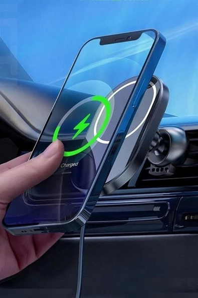 ® 15w Mıknatıslı Takılabilen Hızlı Şarj Tüm Cihaz Ve Araçlara Uyumlu Araç İçi Şarj Cihazı - 5
