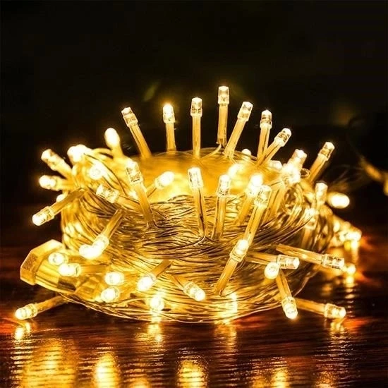 10 Metre 100 Ledli 8 Fonksiyonlu Dekoratif Lambader Sarı Lamba - 2