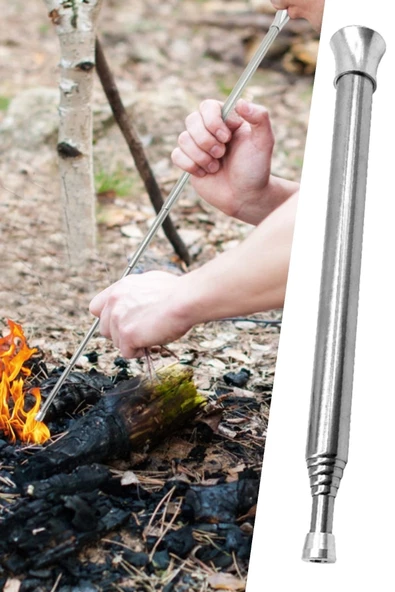 Teleskopik Ateş Başlatıcı Outdoor Üfleme Borusu 63 Cm - 5