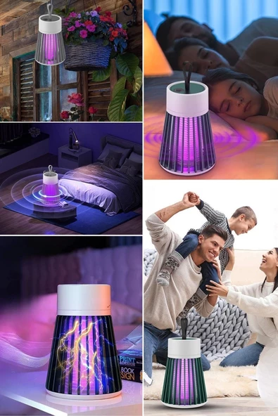 İç Ve Dış Mekanlar İçin Şarjlı Sinek Öldürücü Sivrisinek Kovucu,uv Işıklı Sineksavar Taşınabilir Gece Lambası - Resim 8