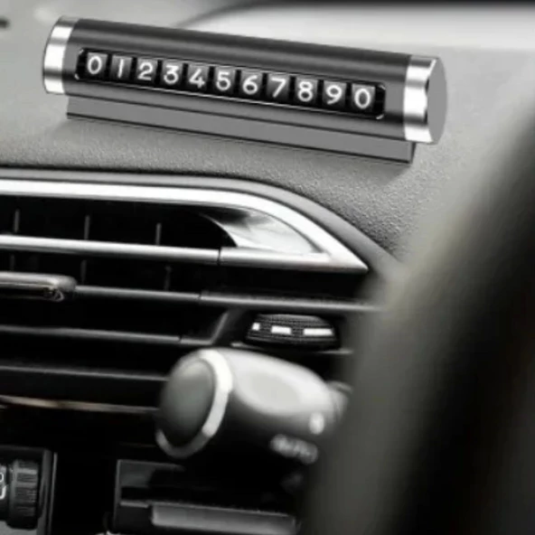 Alüminyum Kasa Siyah Renk Çevirmeli Araç Içi Telefon Numaratörü Park Oto Numaratörü - Resim 6